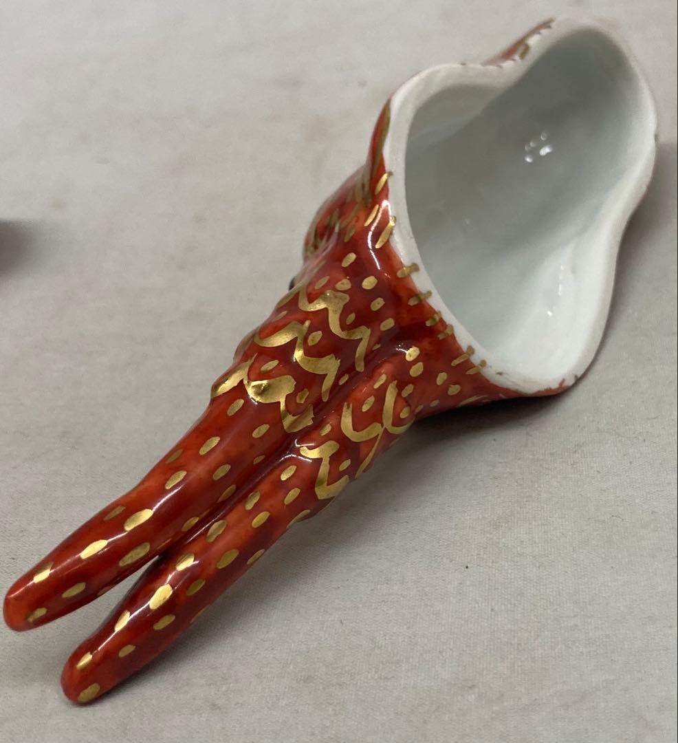 B525s「金襴手海老 香合」高野昭阿弥造　共箱　平安　茶道具　香道具