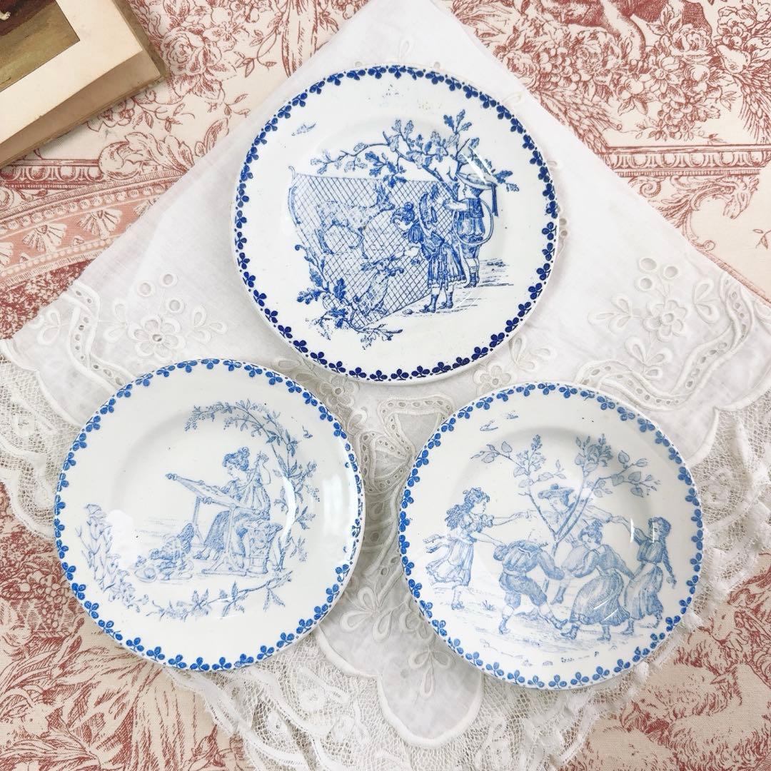 セール① フランス アンティーク おままごと食器　ディネット　プレー ト 皿