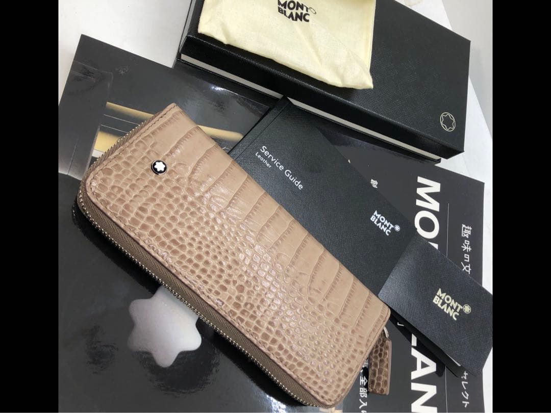 ⭐️モンブラン⭐️売切れの高品質アリゲーターデザイン・マイスター本革製ペンポーチ⭐️