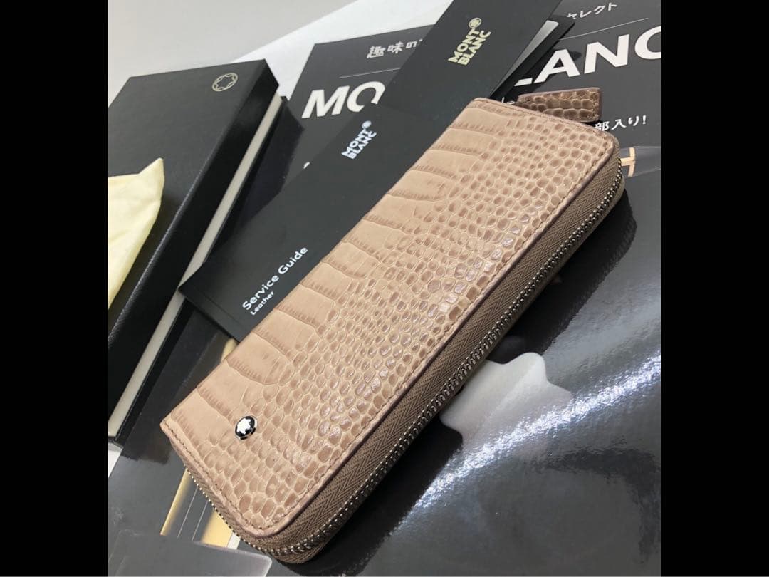 ⭐️モンブラン⭐️売切れの高品質アリゲーターデザイン・マイスター本革製ペンポーチ⭐️