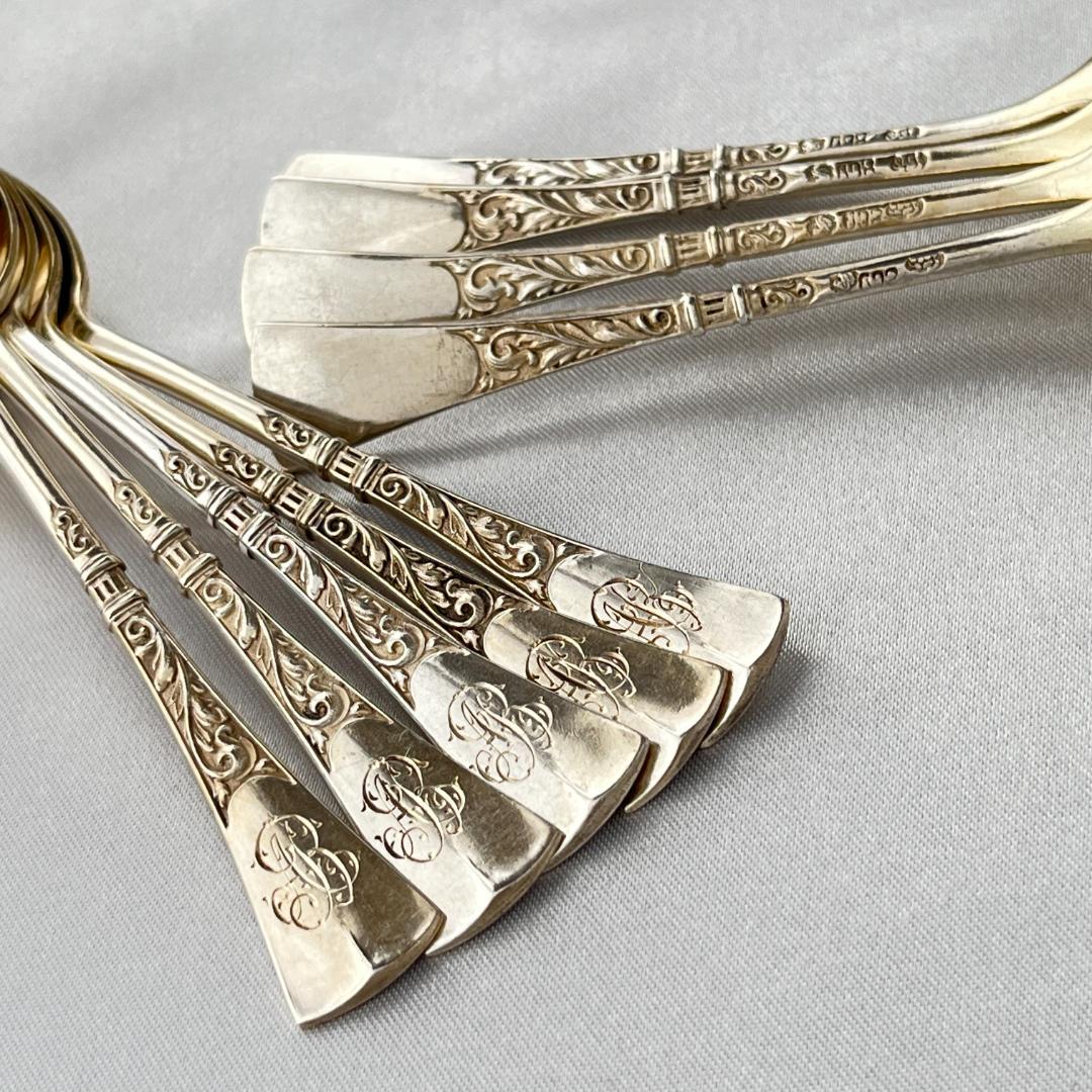 【ドイツ】モカスプーン 9本【純銀】 10.5cm