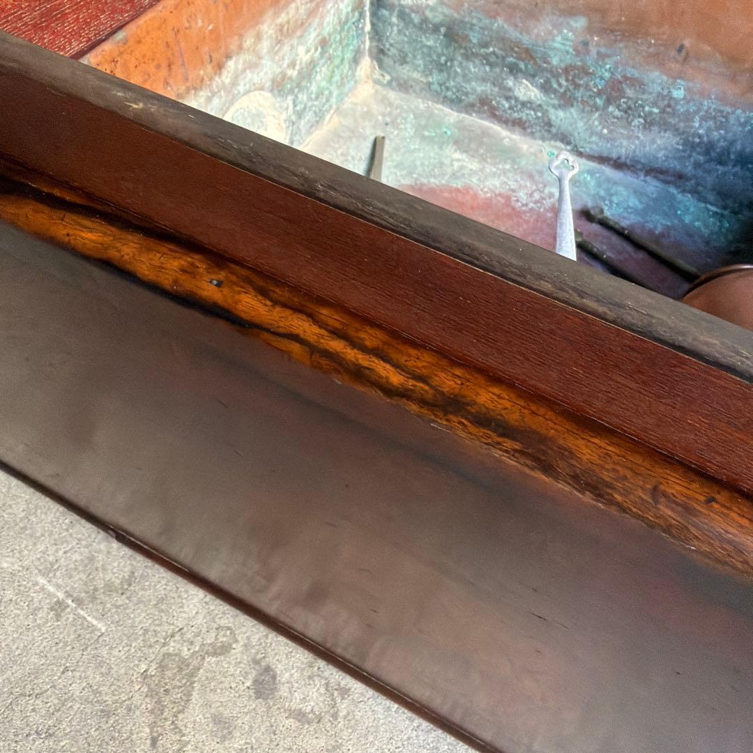 当時物　関東火鉢 欅 長火鉢　欅　黒柿　猫板　時代家具　アンティーク