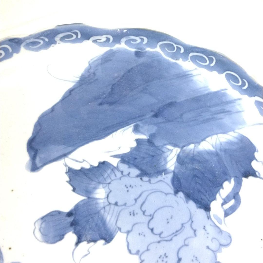 整理NO.67　古伊万里染付牡丹蝶文輪花皿（江戸中期）