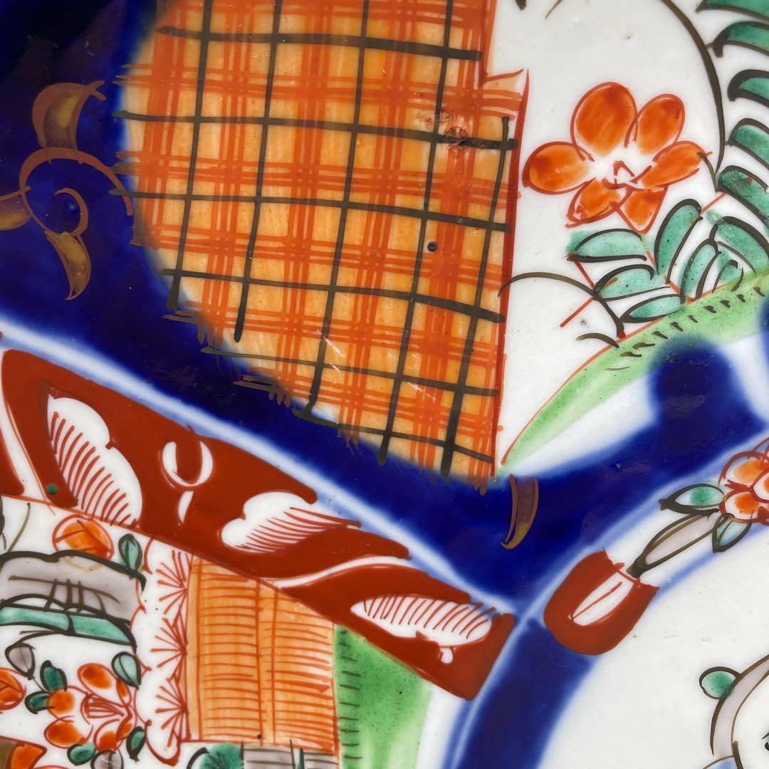 伊万里・有田焼　明治時代　色絵大皿　金彩　飾り皿　40cm