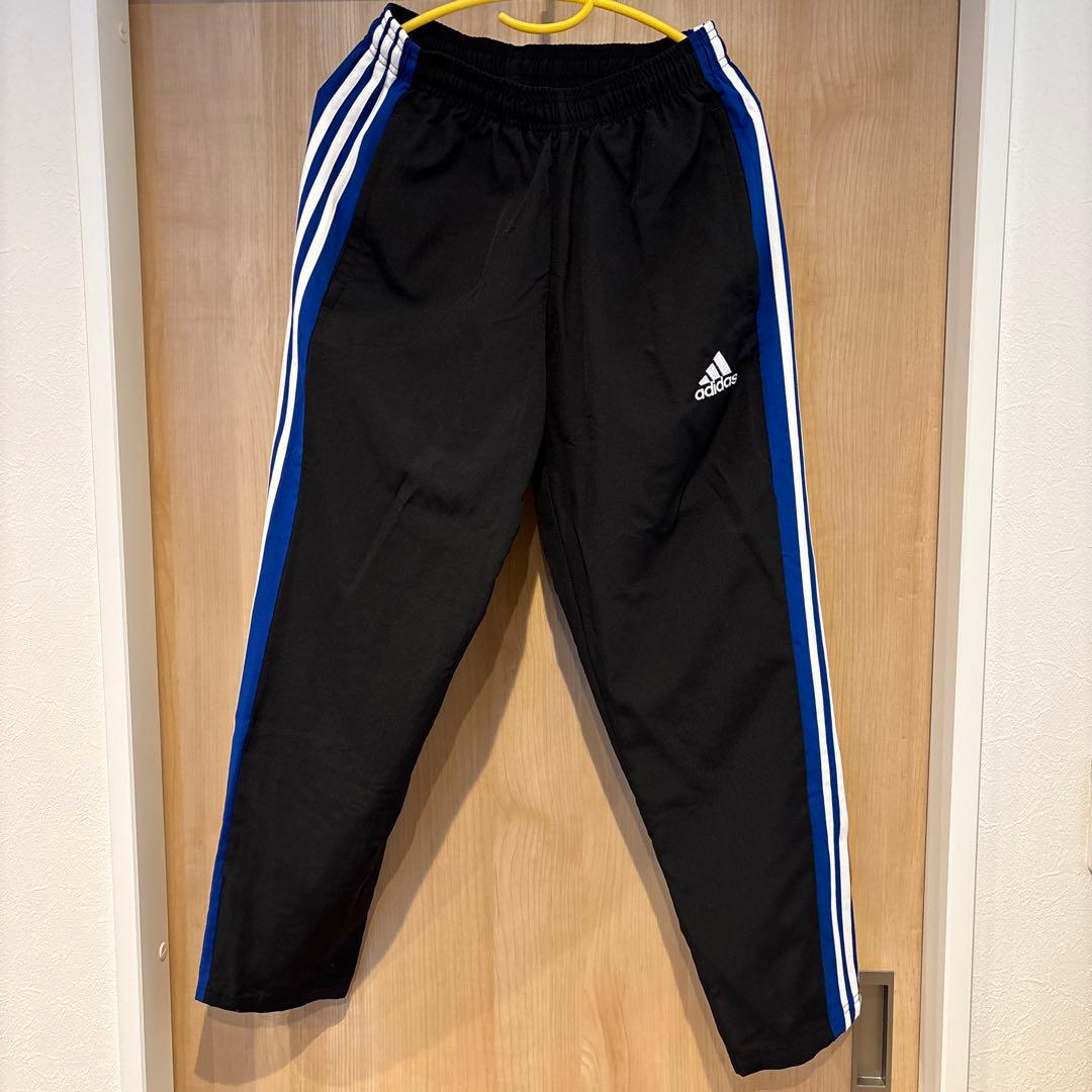 極美品 adidas ウィンドブレーカー上下セットアップ ブラック/ブルー M