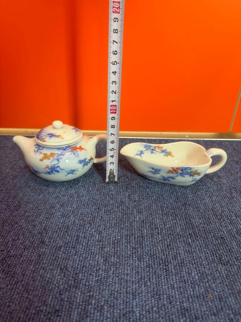 1682 深川製磁　オールド　桜文　急須1客　湯冷し1客　時代物