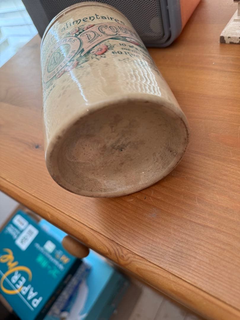 激レアフランスアンティーク陶器リュネヴィルコンフィチュールポット