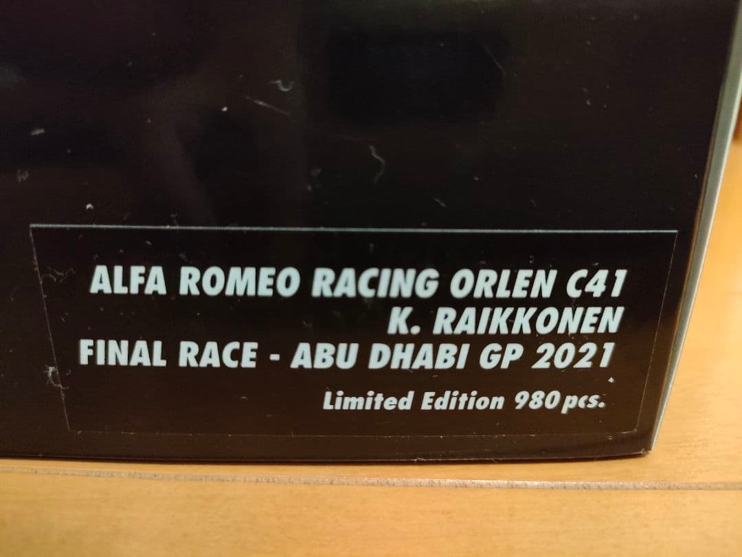 アルファロメオF1c41ミニカー1/18キミライコネン　ラストラン