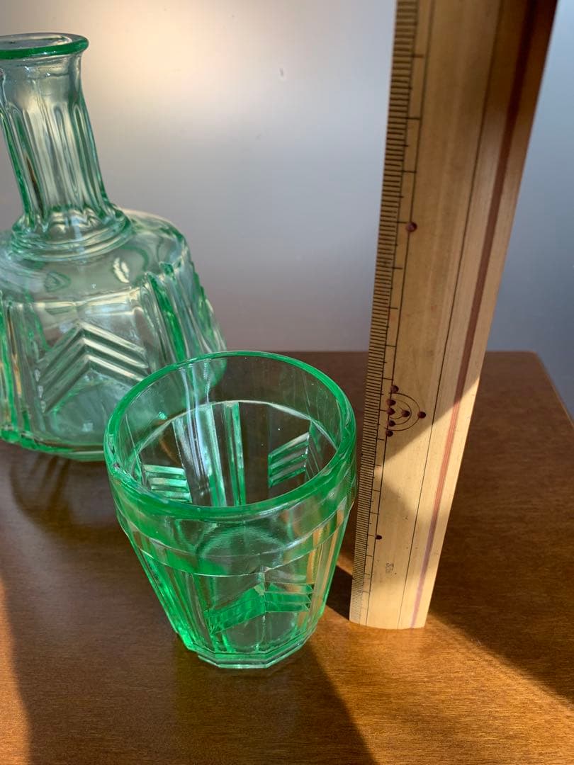 アンティーク　ウランガラス　デキャンタ　グラス