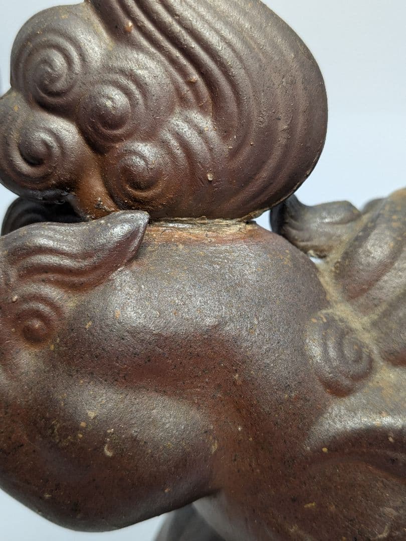 陶正園 備前焼 獅子置物 跳獅子 玉乗り獅子 縁起物 インテリア 魔除け 厄除け