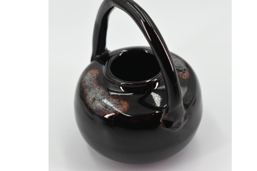 【真作保証】平安吉峯窯 浅見与し三作 四滴茶入 共箱付 京焼 茶道具 茶入れ