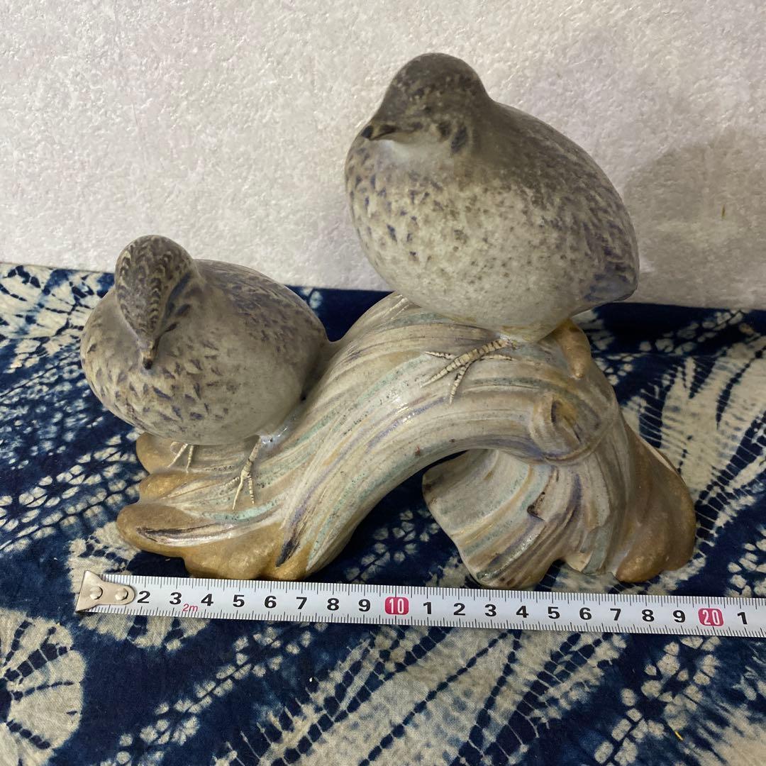 真葛香山　鳥　置物