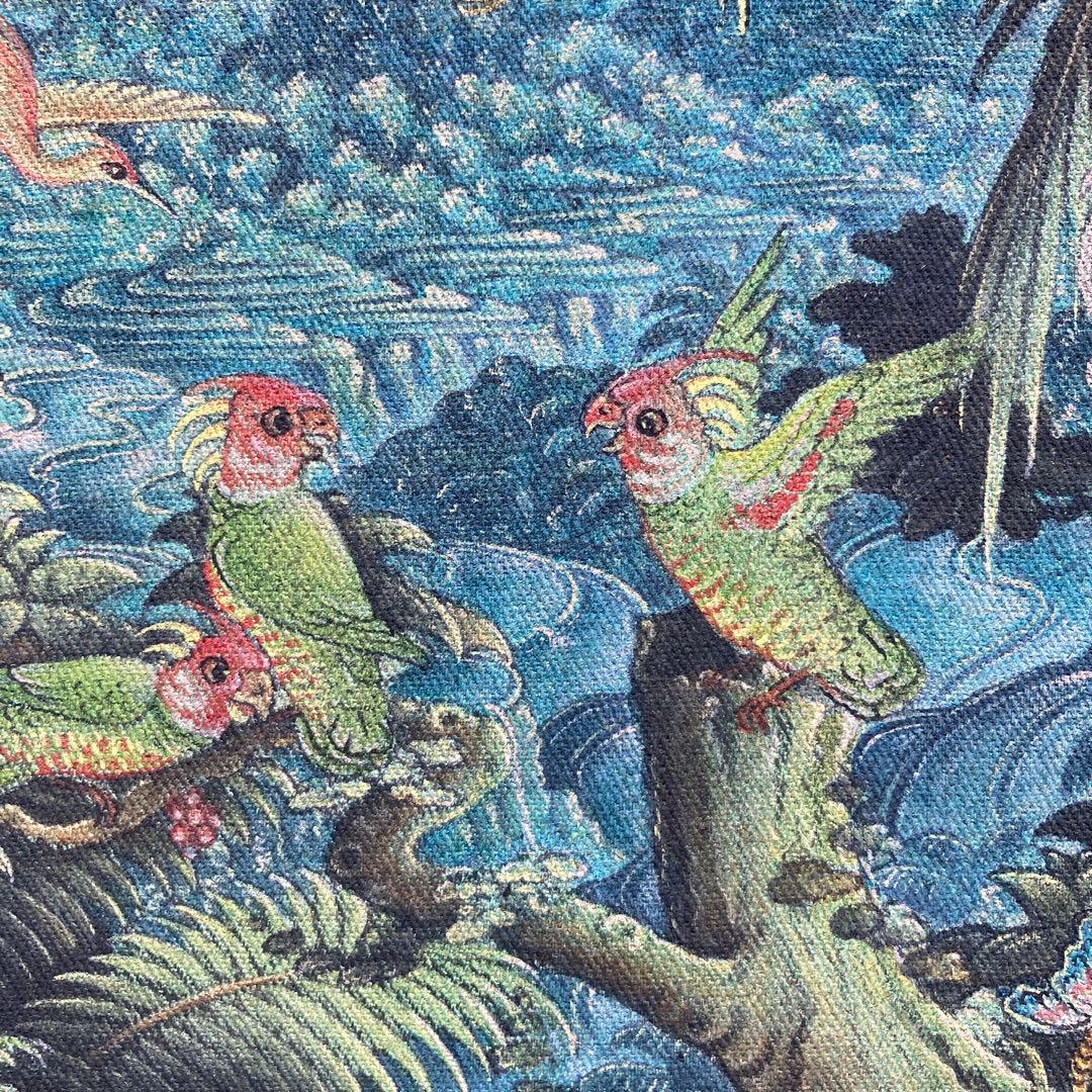 バリ絵　精緻な極細密画　超絶画法によって描かれたバリ島の民族画 約35×31cm