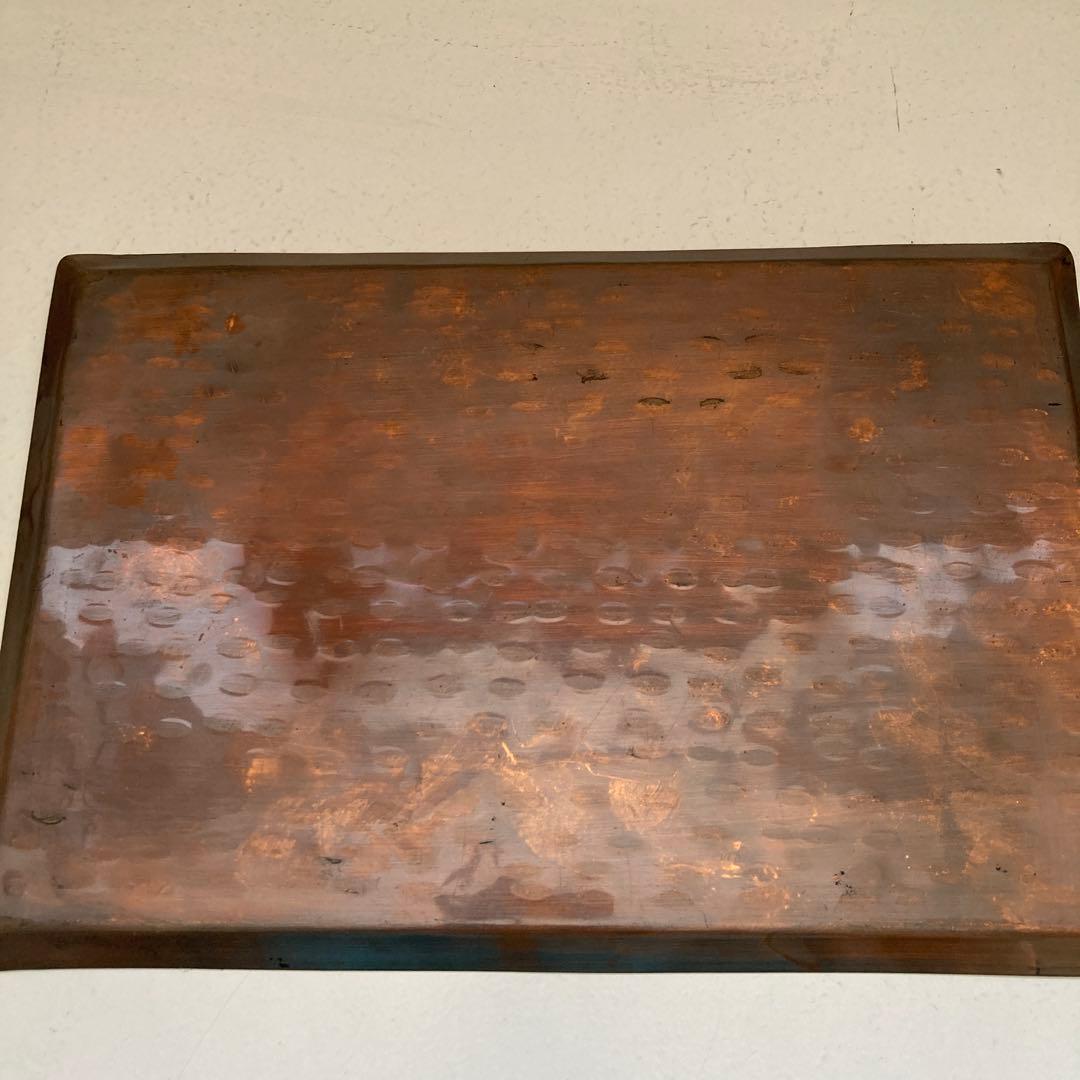 煎茶道具　銅製　打ち出し　急須盆