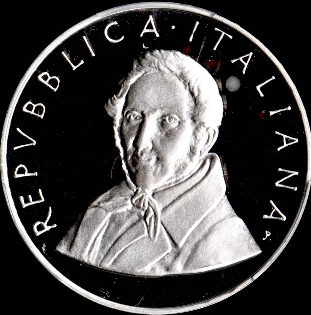 PCGS PR68DCAM イタリア 1985R 500L銀貨 A・マンゾーニ