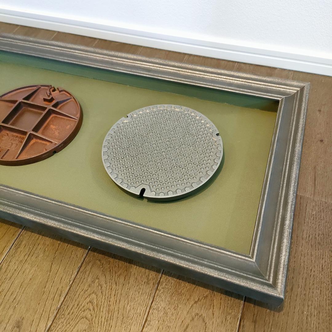 稀少 廃番品 ミニチュアマンホール 額装品 本物志向 ダクタイル鋳鉄