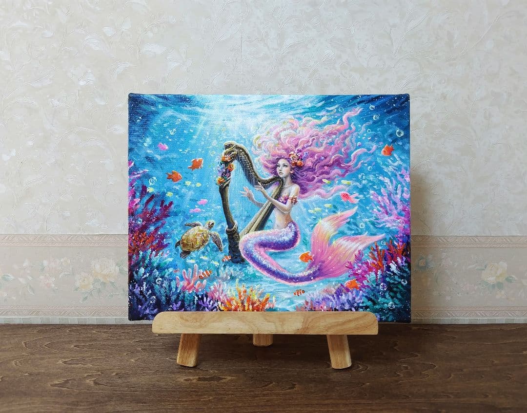 チ*ケ様 【美しい音色】アクリル画 F3 風景画 絵画