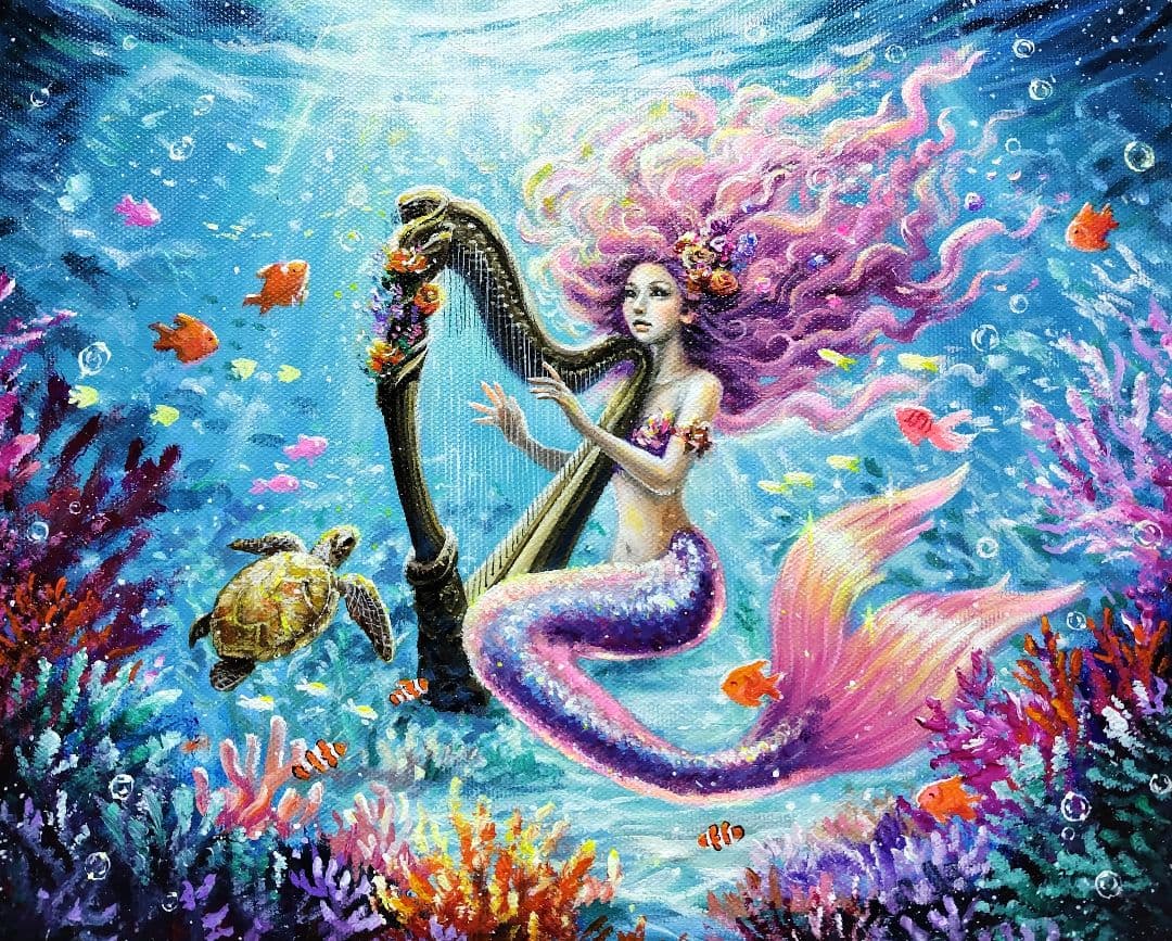 チ*ケ様 【美しい音色】アクリル画 F3 風景画 絵画