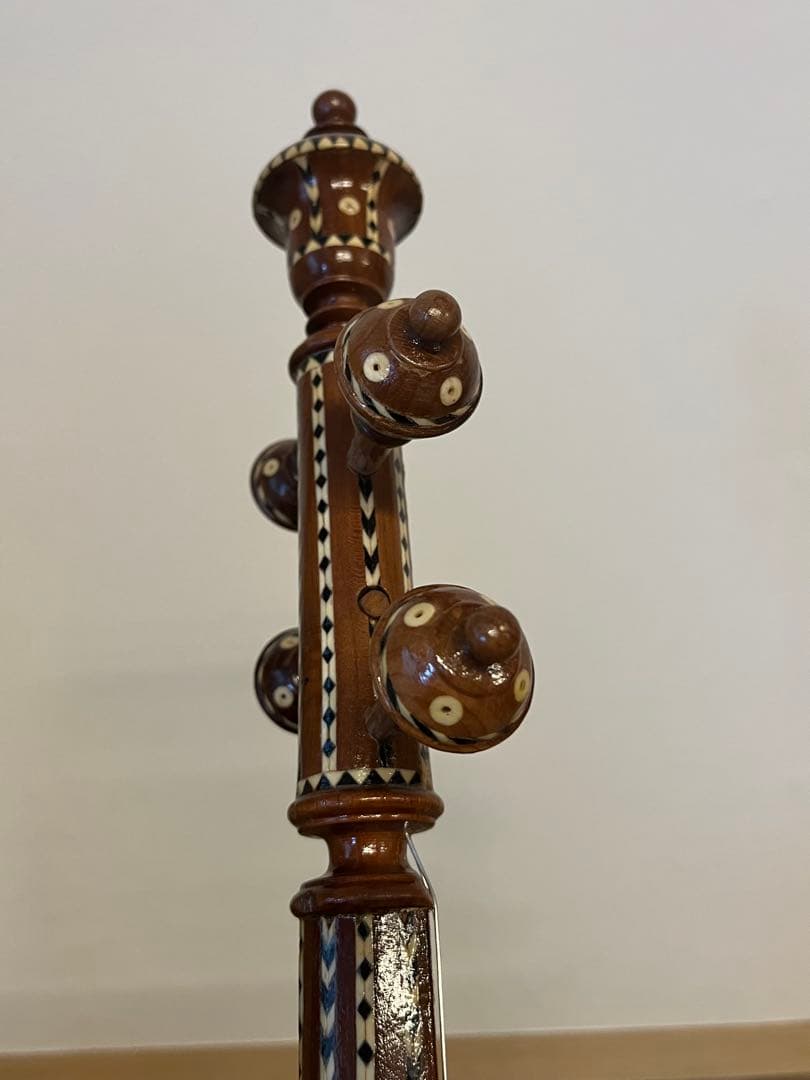 ギジェク ウイグル 寄木細工 民族楽器 木製4弦楽器 弓 ハードケース