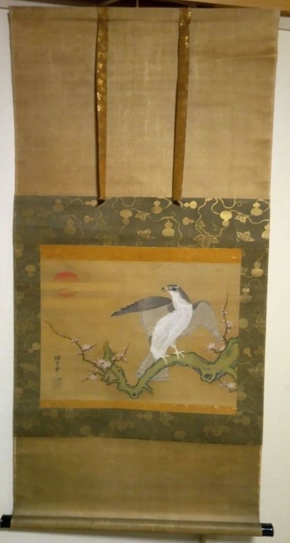 徳川綱吉(五代将軍)の直筆絹本掛け軸箱書きあり