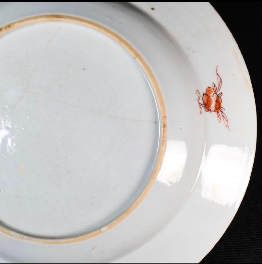 中国古美術品　清の雍正時代　粉彩花文皿　本物保証