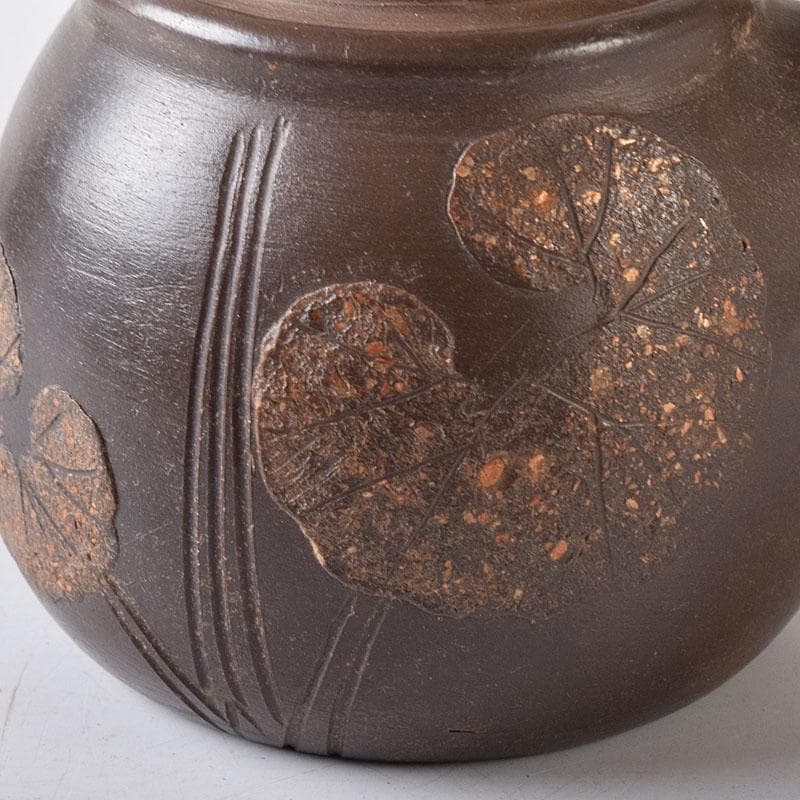 煎茶道具　秋田焼　奥田道遊造　からくり　蛙急須　だるま湯呑　3点　M　7679