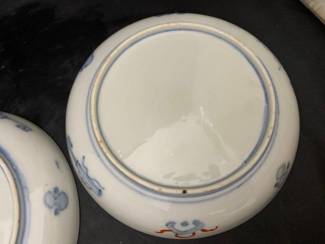 古伊万里　六寸皿　径18㎝　色絵金彩　器　5枚