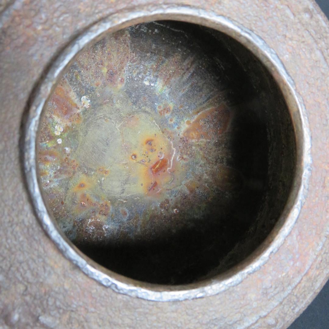 茶釜 万代屋釜 錆 十二代 釜師 美之助 茶道具 木箱 共箱