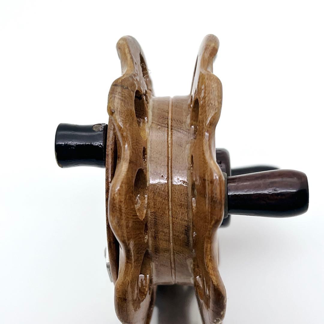 【希少】木製 タイコリール 欅 ケヤキ ヘチリール TSURUYA つるや釣具店