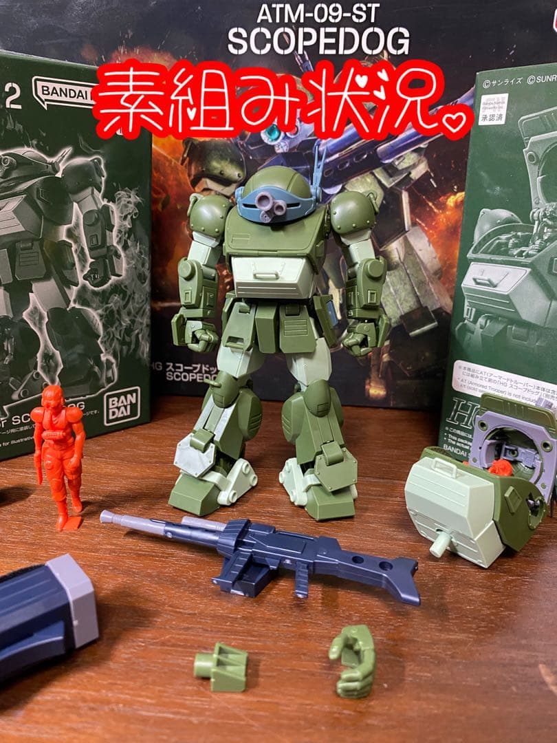 【プラモデル完成品】　HG スコープドッグ＋拡張パーツセット1.2