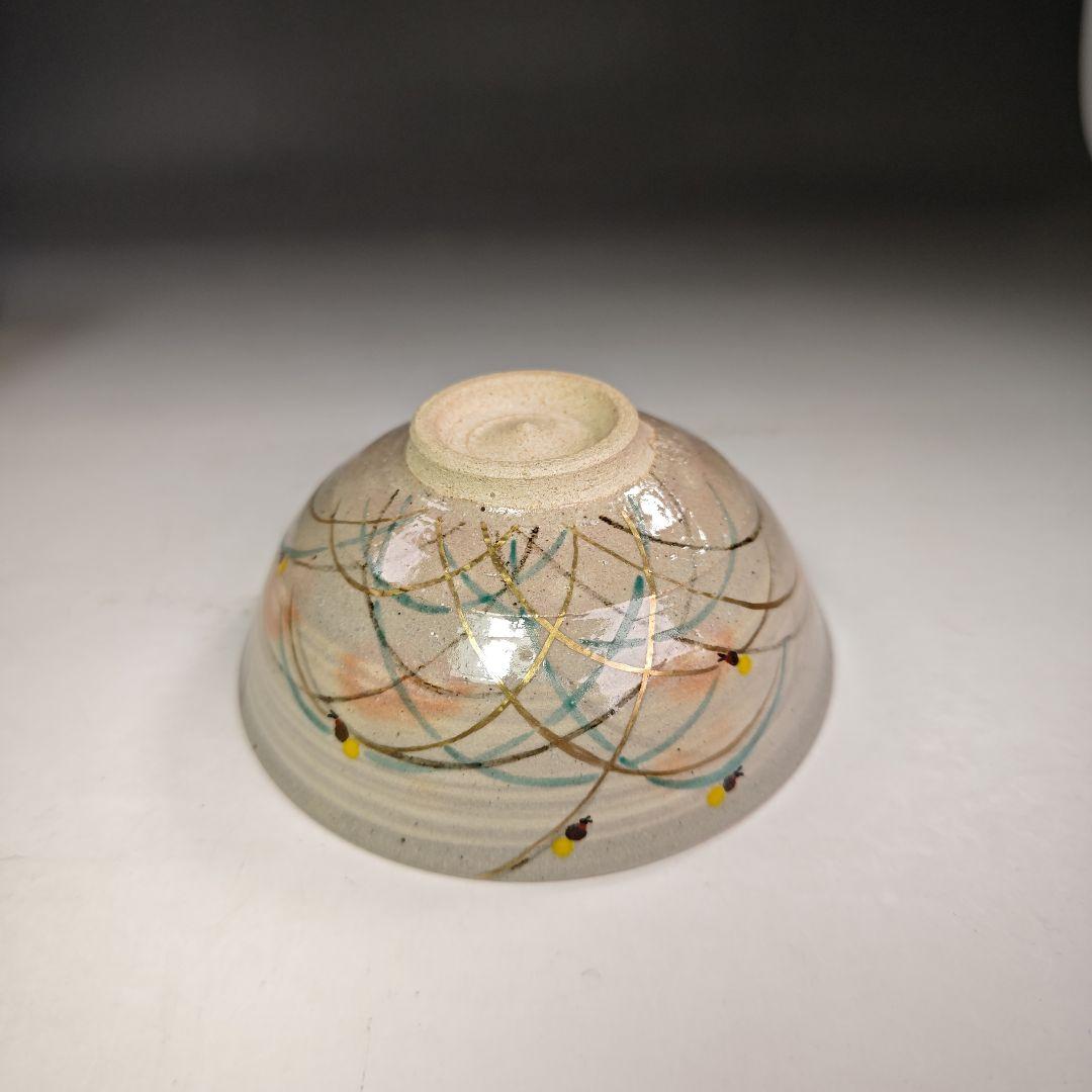 イ882 茶碗『橋本美峰造』『色絵　蛍　ホタル　平茶碗　共箱』茶道具　抹茶碗