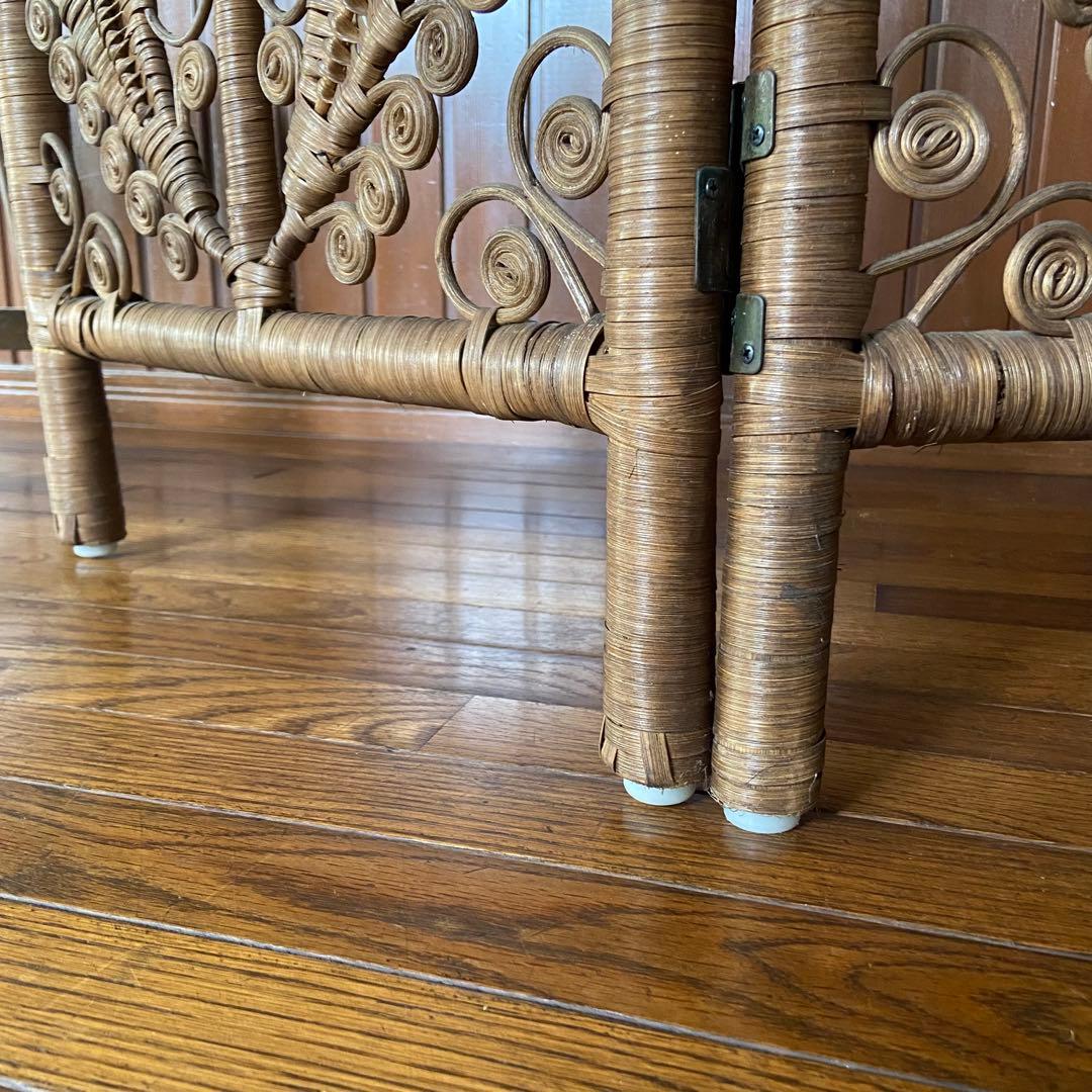 オールドラタン　パーテーション　インテリア　間仕切　美品