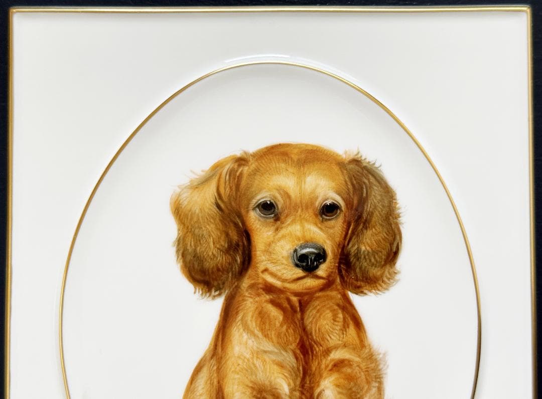 マイセン 陶板画 ダックスフント