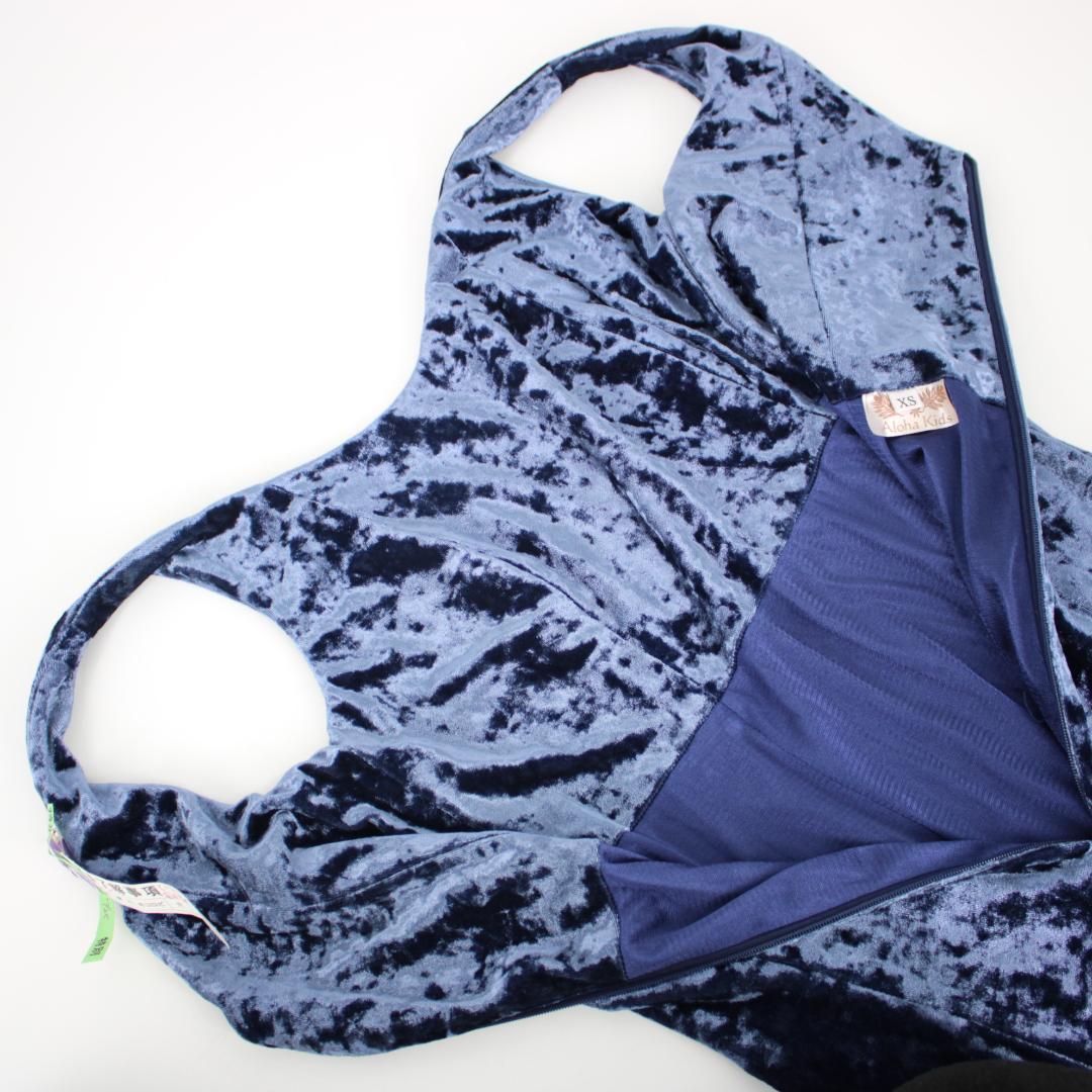 【フラダンス用衣装 美品 ベロアドレス】Aloha kids XS ノースリーブ