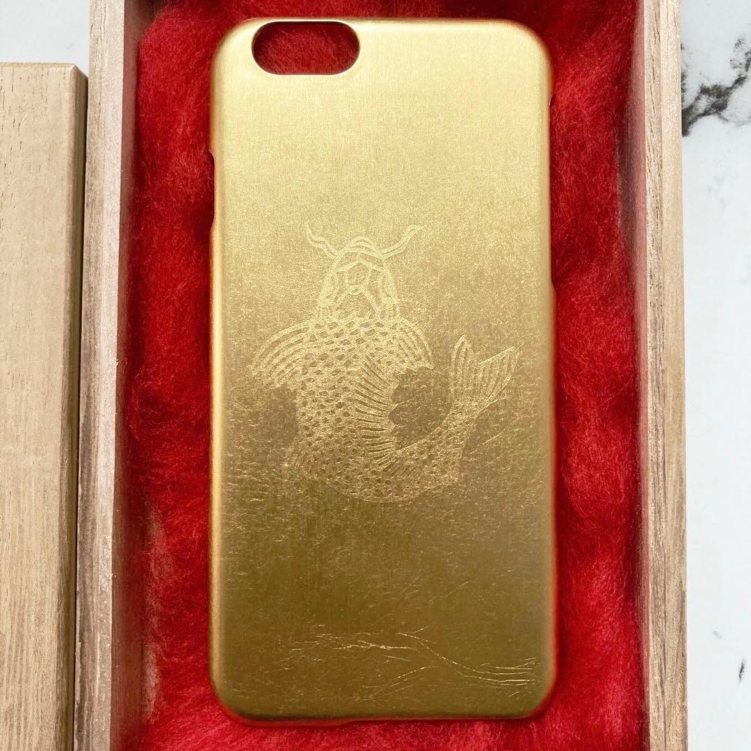 【ほぼ新品】五明 金箔 鯉 iPhone6 6s 7 8 SE2ケース 伝統工芸