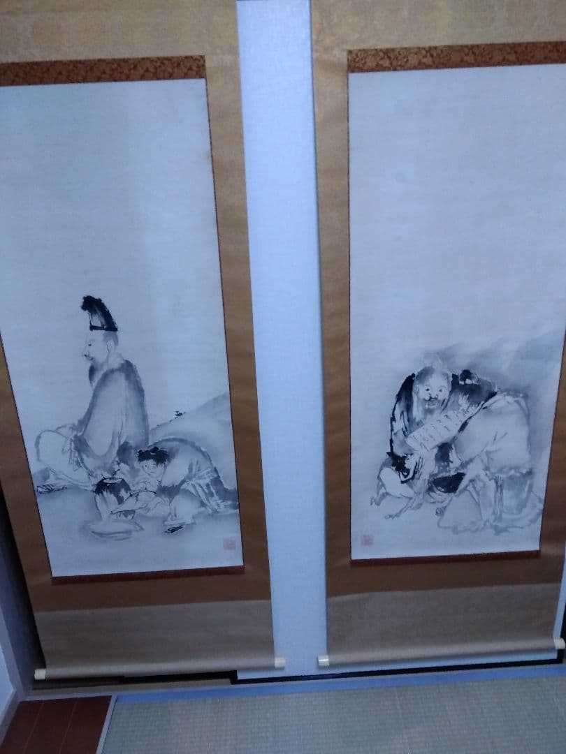 掛軸 人物画　曾我蕭白