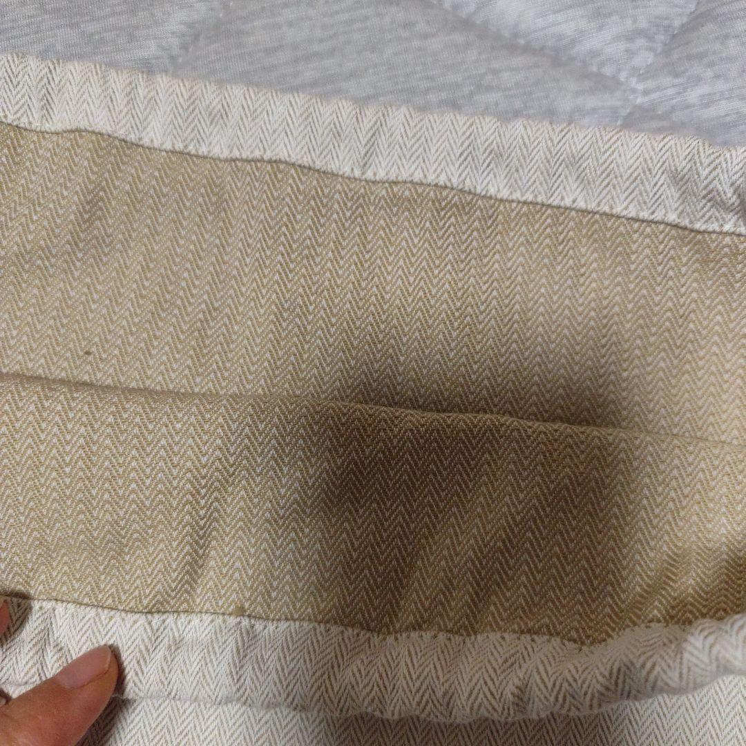 バーキン25　ヘリンボーン柄 ベージュ巾着袋