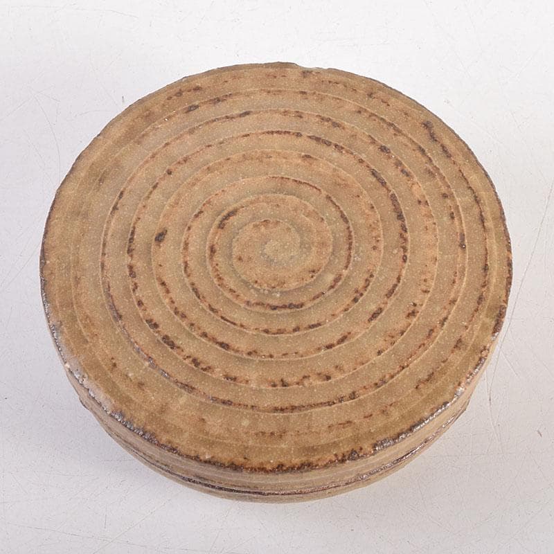 茶道具　木村盛伸作　灰釉　香合　共布共箱　V　8318