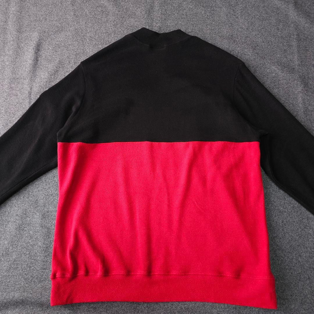 ムータマリンゴルフ 長袖モックネックトレーナーシャツ ロゴワッペン M 薄起毛