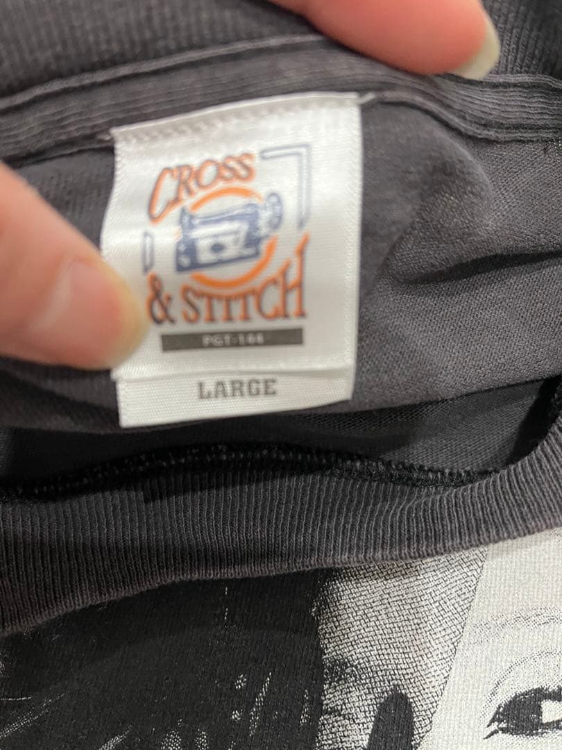 CHANMINA モノクロプリントTシャツ Lサイズ