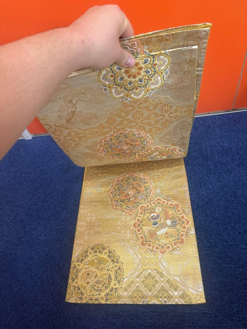 2684袋帯 古代彫金紋 西陣織 金糸　高級上質上品　約440cm 未使用