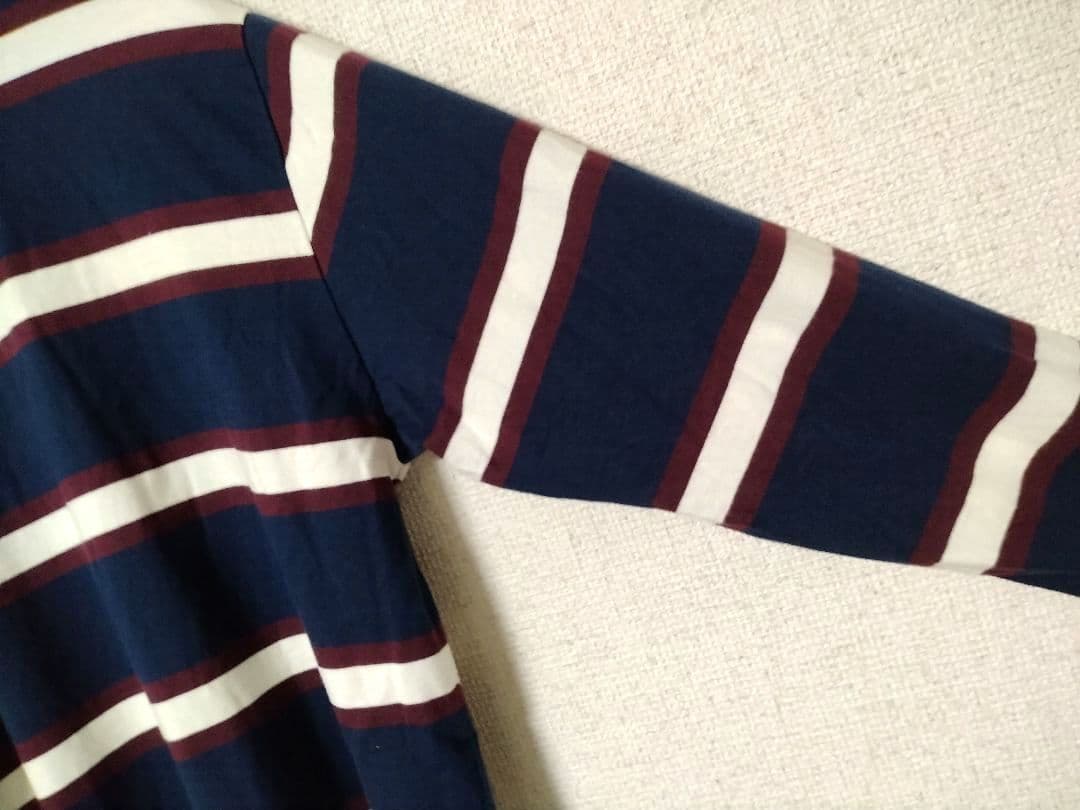 ラルフローレン　XL ラガーシャツ　ビッグポニー　ボーダー　長袖　シャツ　刺繍