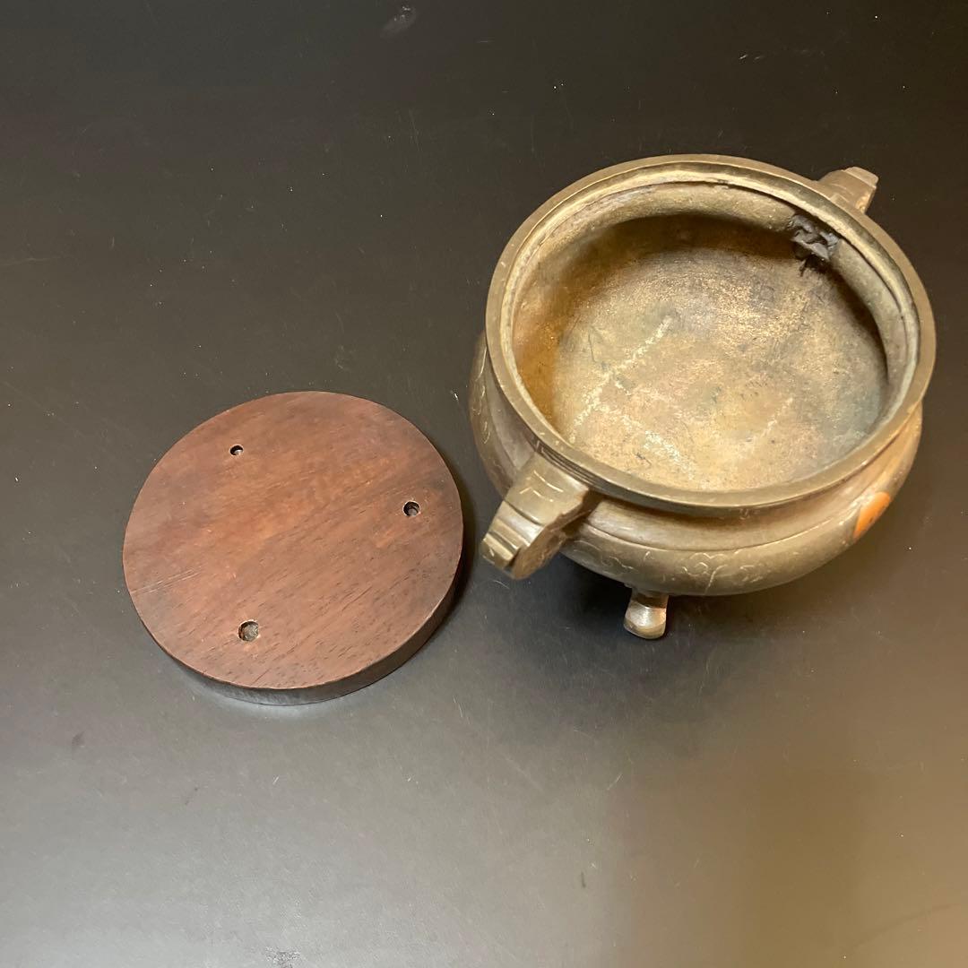 時代物　古銅　銀象嵌　香炉