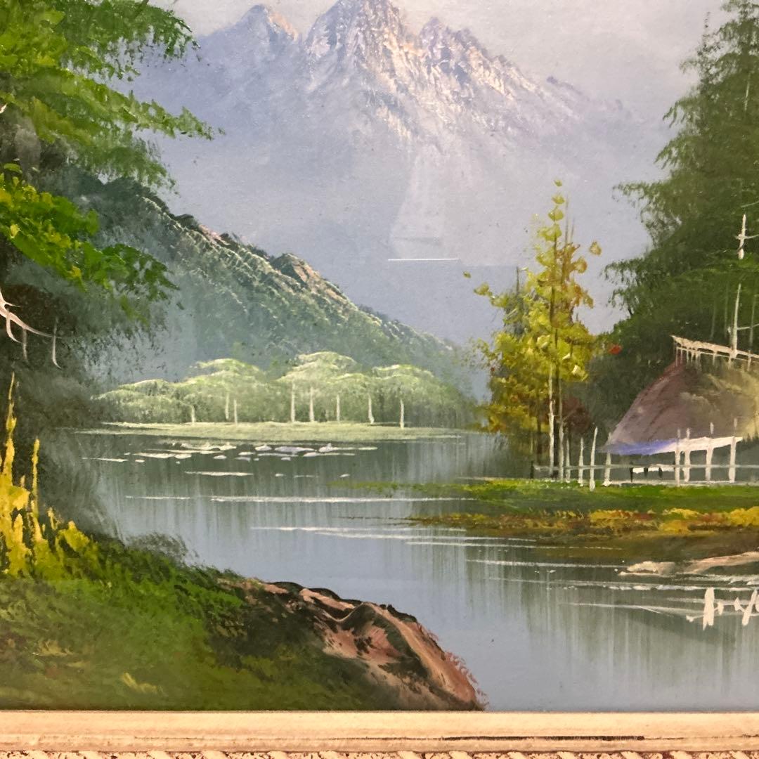 風景画　油絵　絵画　油彩画　肉筆　美術　P 10号　額縁　額装品　油彩