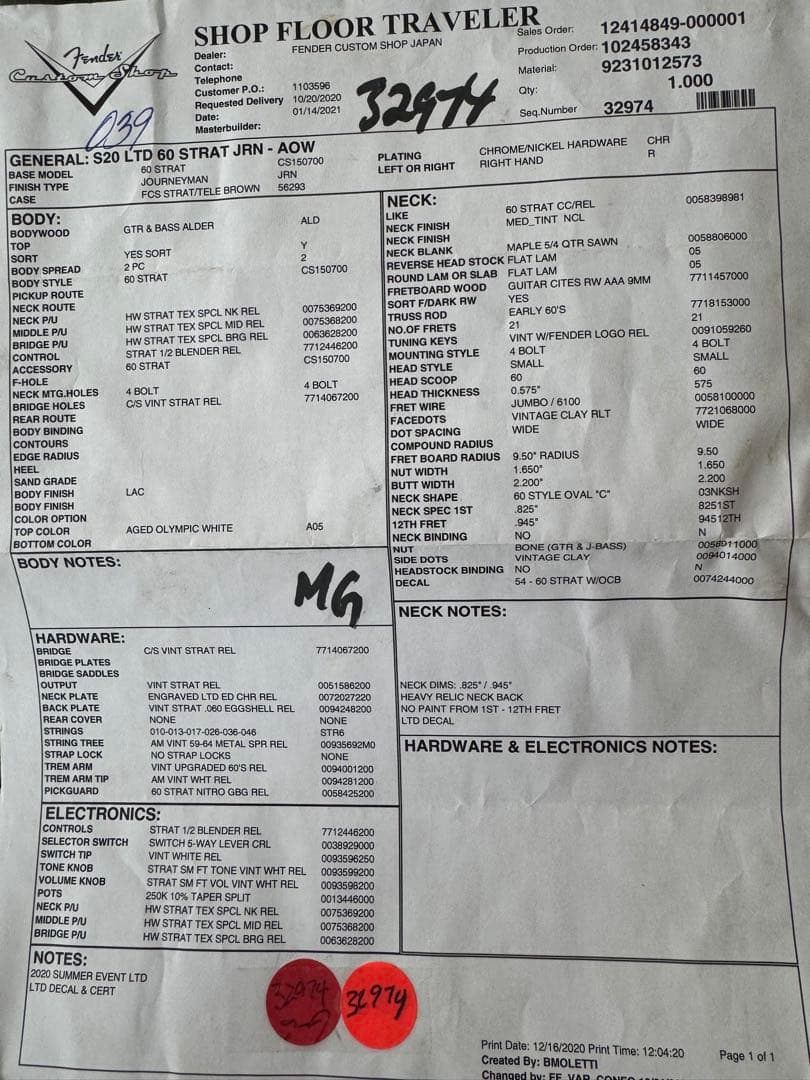 fender customshop 60 strat ストラト　カスタムショップ