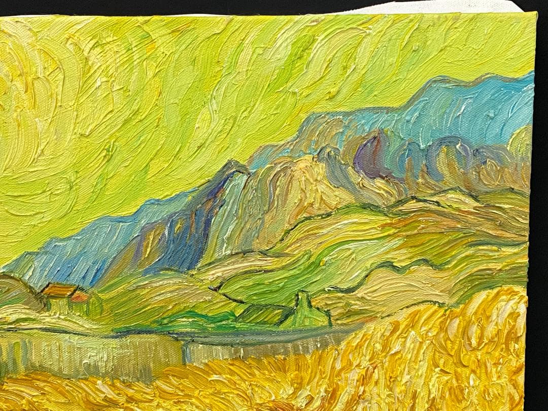 フィンセント・ファン・ゴッホ『刈り入れをする人のいる麦畑』複製画　手描き　摸写⑬