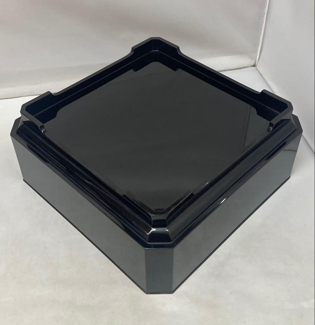 B551b「真塗 四方形菓子器」中村宗哲作　共箱　茶道具　千家十職　黒漆塗