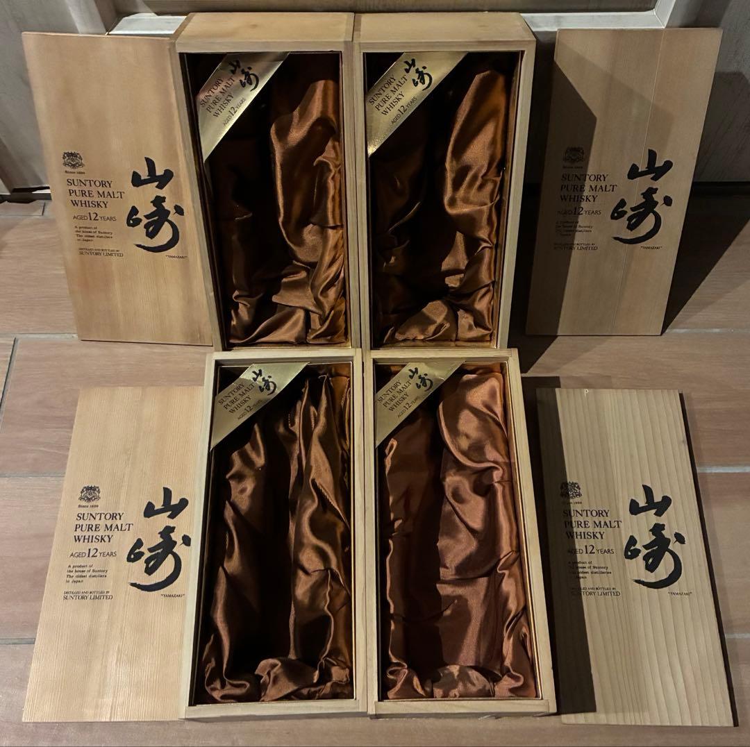 4点セット SUNTORY 山崎 12年 木箱のみ