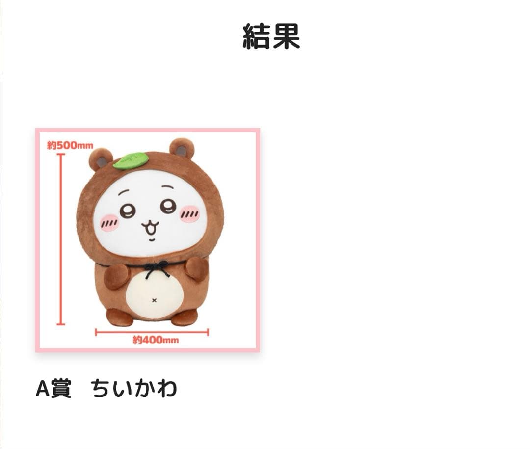 ちいかわ たぬきだもんくじ A賞 ちいかわ