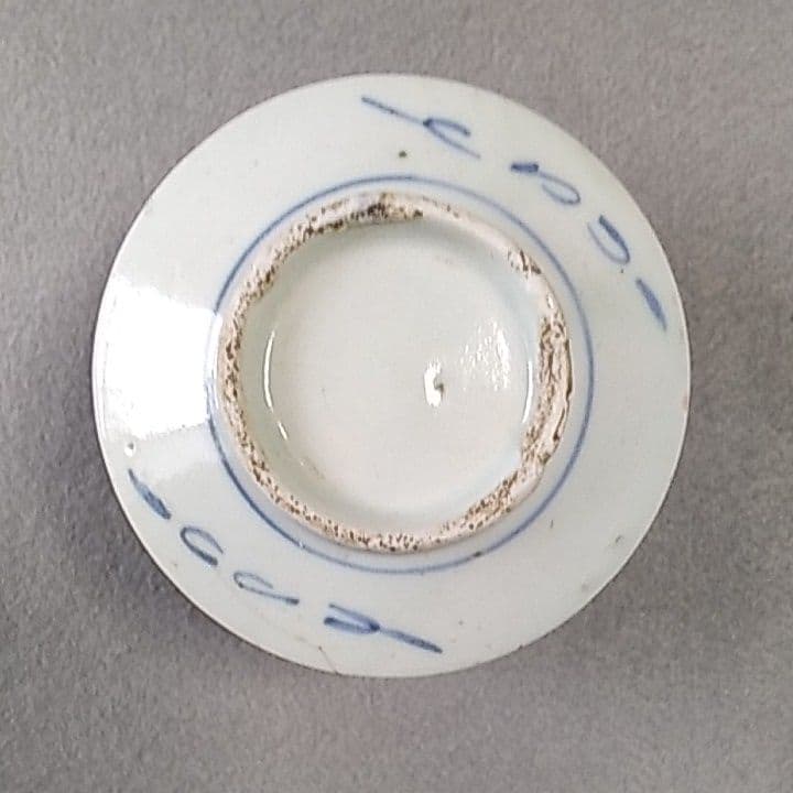 古伊万里菊に菱井桁文半筒型蕎麦猪口　古伊万里蕎麦猪口　古伊万里半筒型蕎麦猪口